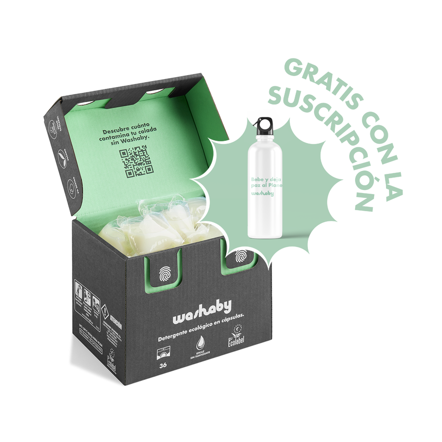 Pack 36 cápsulas de detergente ecológico para ropa, cero plásticos.