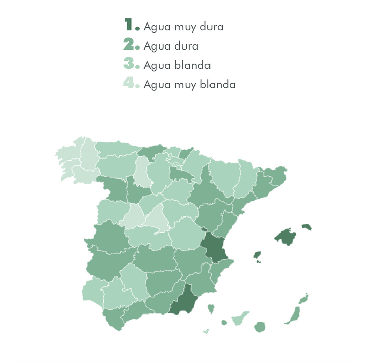 Mapa de dureza del agua en España mobile